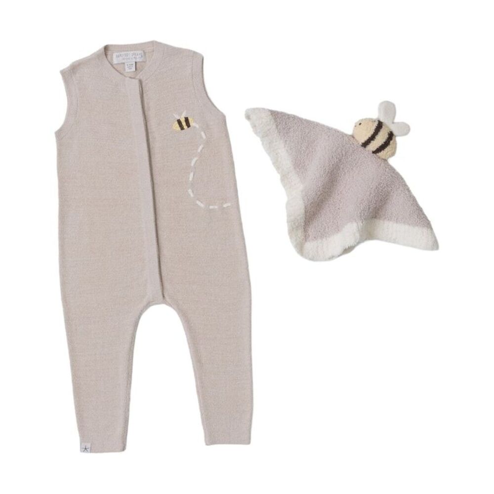 Barefoot Dreams  Baby Bee Onesie Set, Grey